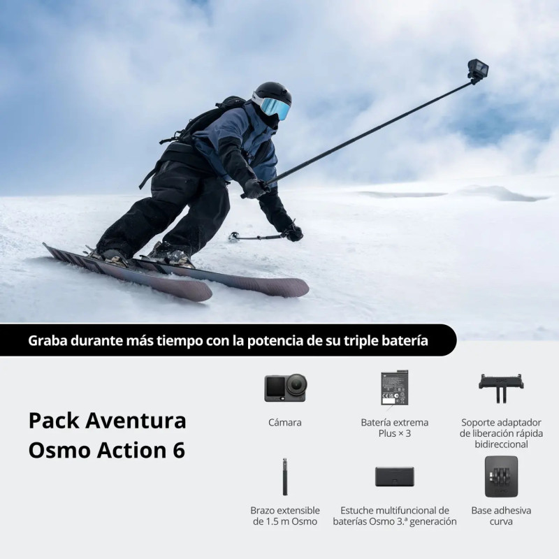 Cámara de acción DJI Osmo Action 6 Adventure Combo